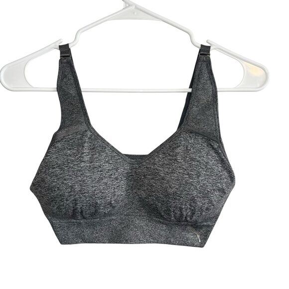 Puma Sports Bra Athletic Padded Adjustable Strap Nylon Blend Gray Women M - Picture 1 of 6